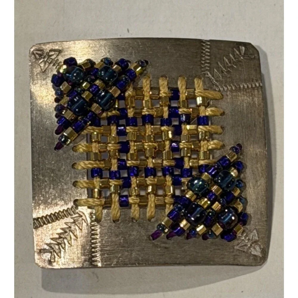 Sharon Donovan Sterling Silver 925 Pendant Quilt Block Signed 2000